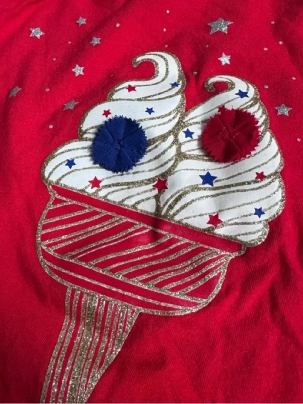 Carter’s | Red, White and Blue 4Th of July Glitter Ice Cream Tank | Size 3T